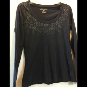 Navy long sleeved cotton tee